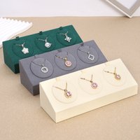 3 Slots Velvet Jewelry Display Stand, Necklace Earring Ring Holder, Jewelry Organizer for Home Retail Jewelry Packaging Display image 4