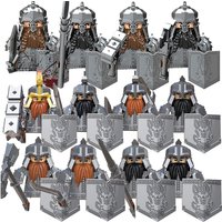 Middle Ages Lord of Ring Durin's Folk Dwarf Warrior Ancient Military Soldiers Figures Equipment Building Blocks Toys