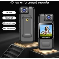 4K Ultra HD Body Worn Camera, Portable Wearable Mini BodyCam with Night Vision, 180° Rotatable Lens, Long Battery Life Video Rec