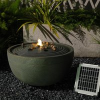 -For Water Fountain Outdoor Garden Bubbler Large Water Feature Outdoor Fountains Solar Powered with Pebbles for Patio Deck Yard&