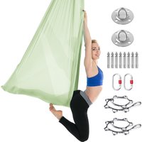 Aerial Yoga-Hängematten-Set, Fitness, Pilates, Seidenstoff, Yoga-Schaukel, 5,5 Yards, inklusive Karabiner, Gänseblümchenkette für Inversionsübungen
