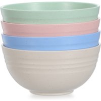 4Pcs Bowls Set of 4 Reusable Unbreakable Plastic Bowls for Cereal Oatmeal Soup Noodles Kitchen Dining Room Tableware
