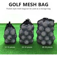 Black Golf Ball Pouch Bag with Durable Nylon Material Sports Mesh Net Bag Suitable for Outdoor Gyms Travel