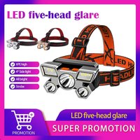 5 LED USB lampe frontale Rechargeable 18650 batterie intégrée phare Portable lampe de poche lampe de travail pêche Camping lanterne