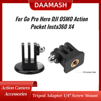 For Gopro Max 13 12 Accessories Tripod Adapter 1/4" Screw Mini Mount For Go Pro Hero Dji OSMO Action Pocket Insta360 X4 Camera