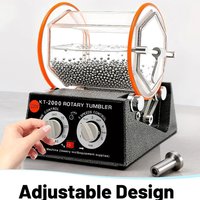 150W 220V Poliermaschine KT-2000 Polierer mit Einstellbarer Geschwindigkeit 500-3000 U/min mit Polierfass zum Entgraten und Abschrägen