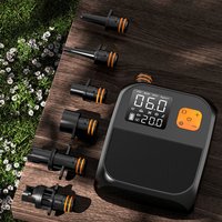 Portable Paddle Board Pump 25PSI High Pressure Electric Air Compressor Pump Power Bank with 6 Nozzle and LED Light for Surfboard