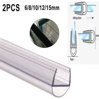 2pc 50cm Replacement Seal Shower Shower Door Seal 6/8/10/12/15mm Water Deflector Door Protective Strip Bathroom Hardware