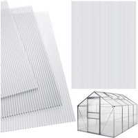qw12 Pcs Greenhouse Panel, Steel Roof Panels for Garden Sheds | Mobile Homes, 100x61 Cm Dipolycarbonate Panel, Transparent Panel of Emerary and Removable, Available for Warehouse/garden Greenhouse.e