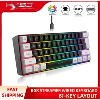 Mini 61-Key Gaming Keyboard with Membrane Keys, RGB Backlight, Compact and Waterproof Design, Ideal for Typing, Travel, Computer