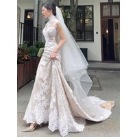 Light Wedding Dress Small Ceremony Gown Sleeveless High Quality Texture Bride Outing Dress Vintage Style mid Waist Satin