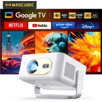 Magcubic 400ANSI HD Autofokus, HY300GTV Dual-WLAN Smart-Projektor, mit Google TV Stick Android 14 2K Heimkino-Beamer