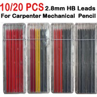 10/20 PCS Carpenter Pencil Lead Refills 2.8 mm Solid Mechanical Carpenters Pencils Refill Replacement School Supplies Stationery