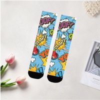 AliExpress Comic style Printing Socks Fashion Trend Hip Hop Comfortable breathable crew socks Colorful Happy Funny Harajuku cycling socks