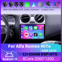 Radio samochodowe dla Alfa Romeo MiTo 2008 - 2016 Multimedialny odtwarzacz wideo Bezprzewodowy Carplay i bezprzewodowy Android Auto Przenośny uniwersalny
