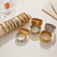 Loe| New Stretch Gold Bracelet Women Stainless Steel Zircon Pearl Chic Jewelry Korean Fashion Bulk Wholesale
