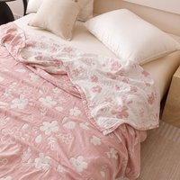 Summer Cooling Blanket For Bed Queen King Size 3 Layer Cotton Soft Throw Blanket For Couch Sofa Cover Bedspread For Bed Quilts