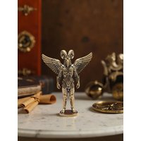 Solid Brass Baphomet Statue Occult Winged Goat Idol Retro Satanic Deity Figurine Gothic Dark Art Crafts Desktop Ornaments Dcors