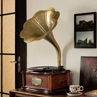 Multifunctional Classic Radio Gramophone Vinyl Record Player with Alloy Horn