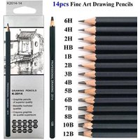 14 Pcs/set 12B 10B 8B 7B 6B 5B 4B 3B 2B B HB 2H 4H 6H Graphite Sketching Drawing Pencils Sketch Drawing Art Beginner's Test Pen