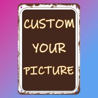 Customizable Vintage Metal Wall Sign - Personalized Photo/Text/Design - Heavy-Duty Iron Construction - Easy-to-Hang Indoor/Outdo
