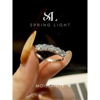 Real 1.5CT Eternity Band Moissanite Rings for Women Gift 925 Sterling Silver Brilliant Diamond Wedding Luxury Fine Jewe