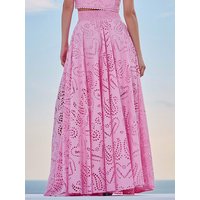 Women All Match Fashion Simple Maxi Skirts, 2024 Autumn Hollow Out Sweet Holiday Skirts, New Solid Patchwork Loose Ladies Skirts