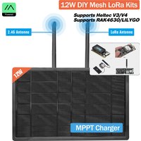 12W MPPT Solar Panel Heltec 433 868 915Mhz LoRa Battery Outdoor IP67 Waterproof Wifi Meshtastic RAK4631 LILYGO ESP32 Arduino IoT