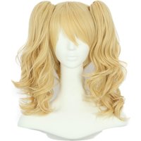 Lange blonde Pferdeschwanz-Perücke für Damen, Lolita-Perücke zum Anklipsen, dicke Klaue mit Kordelzug, Halloween-Kostüm, Zopfperücke, Anime-Cosplay-Perücke
