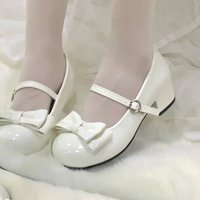 Sweet Low-heeled Sweetheart Cute Lolita Girl Round Head Toe Bow Women's Shoes Japanese Style Casual Elegant Pumps Femme