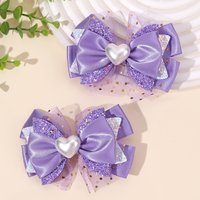 2Pcs Trendy Chiffon Bow Hair Clips For Girls Mesh Dot Hairpins Glitter Three-Tier Bownot Barrette Children Headwear Accessories