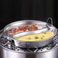 304 Stainless Steel Divided Food Steamer Tray with Handle Multi Size Food Steamer Round Stackable Rice Steamer