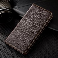 Crocodile Back Genuine Leather Flip Case For Xiaomi Mi 12 13 13T 14 14C 14T 15 15S 15T 17 Pro Max Lite Ultra Cover Card Cases