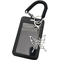 Butterfly Pendant Card Holder with Retractable Lanyard Photocard Sleeves Card Keychain Display Case Photocard Holder
