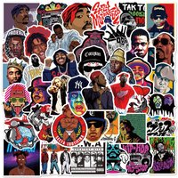 50pcs East West Coast Rap Graffiti Stickers Cool Pop Usa Up Life Funny Art Stickers Laptop Diy Kids Toys Pvc Decal Sticker