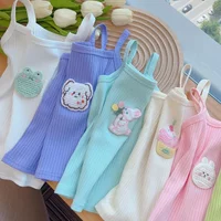 Girls' Summer Outerwear Children's Candy-Colored Fresh Summer Outfit Baby Korean Style Children's Clothing Top for Little Girls