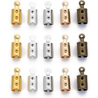 50-100pcs/Lot 2 3 4 5 6mm Folding Unclosed Open Crimp Ends Leather Cord End Tips fasteners clasp for Jewelry Making Wholesale