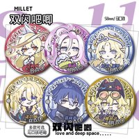 Genshin Impact Lightkeeper Flins Round Shape Badge Snap-in Cartoon Brooch Anime Project Lapel Pins Bag Accessories Gift for Kids