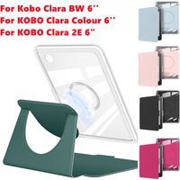 Transparent Acrylic Back Case For Kobo Clara BW N365 Clara Colour 2024 N367 2E 6'' N506 Ebook Magnetic Separation Rotating Cover