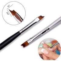 1PC French Tips Oblique Nail Brush Black Handle Half Moon Shape UV Gel Nail Painting Drawing Pen Manicure DIY French Design Tool