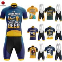 BEER-New Style Cycling Jersey Set for Men, Bicycle Suit, Bike Sleeve, Bib Shorts, Por Team Clothes, Lasting, 20D Gel Pad, Summer image 4