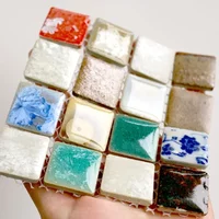 DIY Ceramic Mosaic Tiles Glass leaf petal shape Handmade Ornaments Tiles Wall Crafts Crystal for Decorative Material cerd01