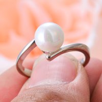 High Quality Trendy Shell Pearl 925 Sterling Silver Ladies Wedding Ring Jewelry For Women Gifts