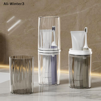 Travel Portable Toothbrush Cup Bathroom Toothpaste Holder Storage Case Box Organizer Travel Toiletries Storage Cup