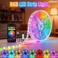 5V USB RGB LED Strip Lights For TV Backlight Music Sync Color Changing LED Lights App Control Game Room Party Decoration