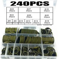 240pcs/Box High Press Hydralic Rubber Oil Pip Bonded Washer Metal Drain Plug Gasket Fit Combined Sealing Ring