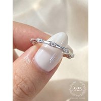 925 Sterling Silver Personalized Zircon Simple Bamboo Ring For Women Anniversary Party Fashion High Quality Fine Jewelry