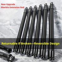 Ratchet Spanners Torque Socket with Spring Steel Shaft Electric Wrench Connecting Rod Bendable Socket Extender for Narrow Space