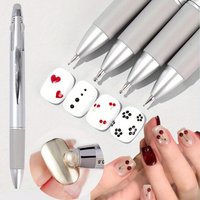 1pcs Ballpoint Pen Design Nail Dotting Pen Nail Art Dotting Tools Nail Art Tip Dot Paint Manicure Kit For Dot Drawing Home Salon