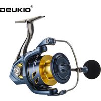 DEUKIO Fishing Reel No Gaps 5.2:1 Gear Ratio CNC Spool Handle EVA Knob Spinning Reel Casting Reel Carp 2000-7000